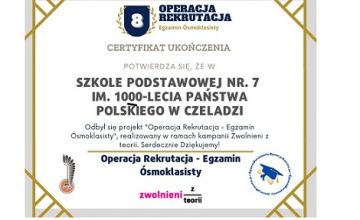 Projekt „Operacja Rekrutacja - Egzamin Ósmoklasisty”
